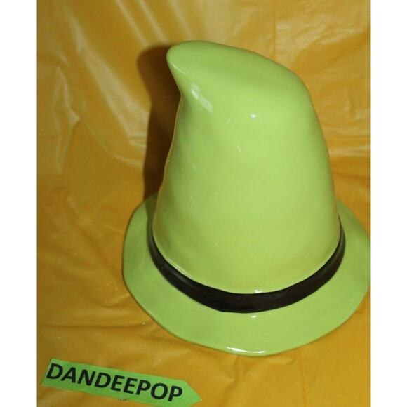 Rae Dunn Witch Please Ceramic Figural Hat Green Black Halloween Decoration - Picture 5 of 8